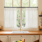 Pinch Pleated Linen 36 Inch Length Kitchen Curtains 2 Panels Set | Privacy by Twodrapes