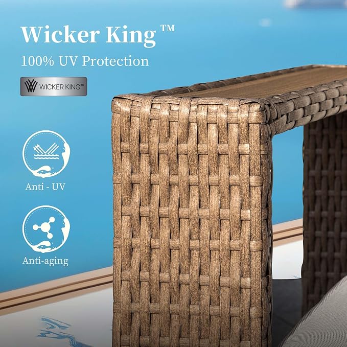 SUNSHINE VALLEY 2 Pieces Patio Furniture Set, Outdoor Rattan Wicker Armchairs - Image 5