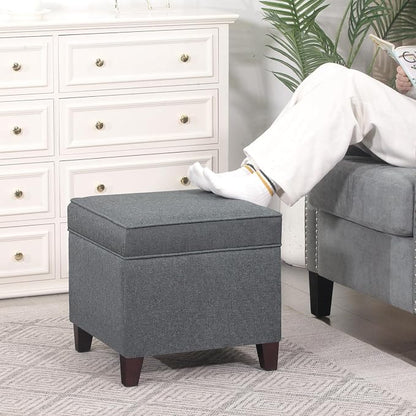 Adeco Chest and Footrest-Square Seat Storage Bench Ottoman - Image 4
