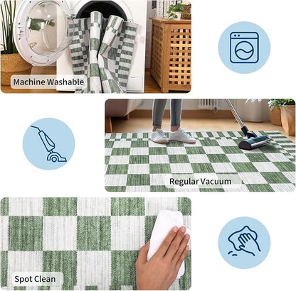 GarveeHome Checkered Washable 2x3 Rug Small Area Rugs Non-Slip - Image 7
