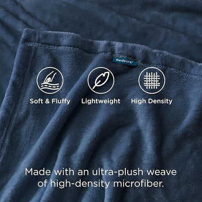Bedsure GentleSoft Fleece Bed Blankets Full Size Blue - Image 3