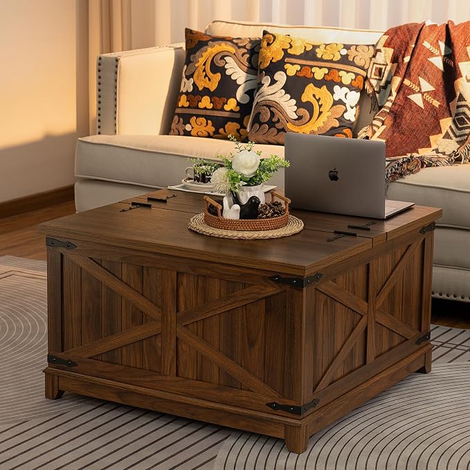 Joaxswe Farmhouse Coffee Table Set of 3, Furniture Set, Coffee Table - Image 8