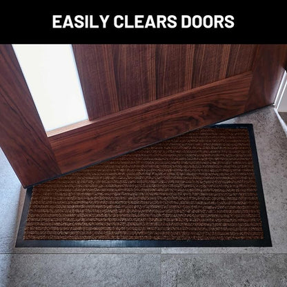 Front Door Mat, Indoor Outdoor Welcome Entryway Doormat, 30x17 Dark Brown | - Image 4