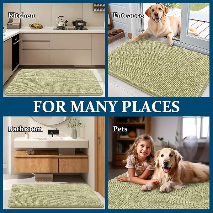 OLANLY Dog Door Mat for Muddy Paws 59x32, Super Absorbent Chenille Mud Mat | - Image 8