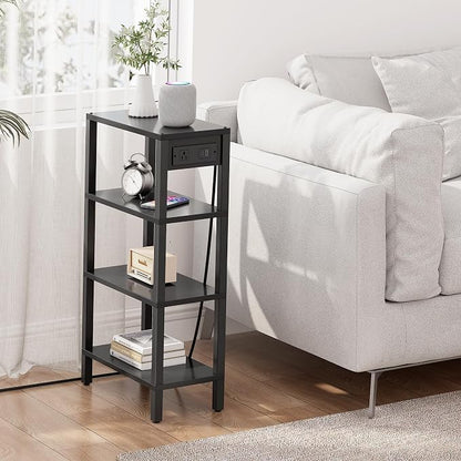TUTOTAK Narrow Side Table with Charging Station, Small End Table with USB Ports - Image 4