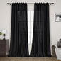 Long Black Curtain 100 inches Long 2 Panels Set by Nanspring