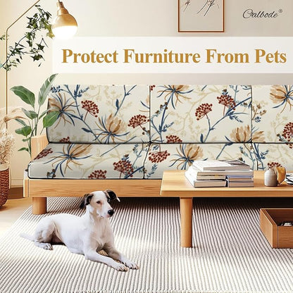CALBODE 8PACK Outdoor Sofa Seat Cushion Covers, Floral Printed Stretch - Image 5