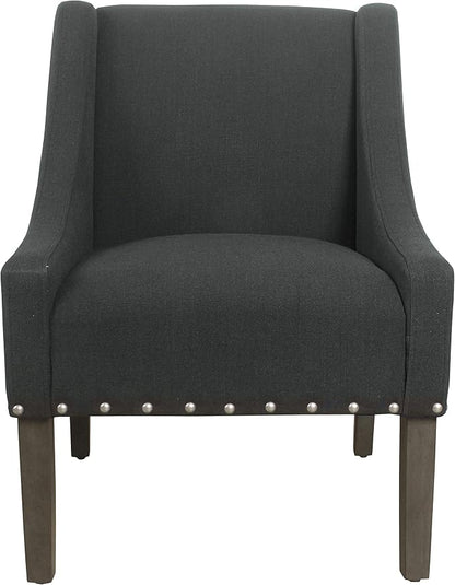 Homepop Home Decor | Upholstered Classic Swoop Arm Accent Chair | Accent Chairs - Image 4