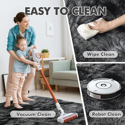 5x7 Ft Large Shag Rugs for Bedroom Living Room Decor for Men Boys, Tie Dyed - Image 7