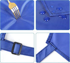 2 Pack Waterproof Rubber Vinyl Apron 40 Inch Light Duty Model Chemical Resistant Work Apron Clothes Durable Extra Long Black with Adjustable Bib Apron for Dishwashing Lab Work Butcher Cleaning Blue