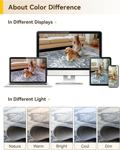 RELEANY Washable Area Rug, Large 9'x12', Water Repellent, Pet Friendly - Image 8