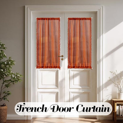 Sutuo Home Burnt Orange French Door Curtain - Image 2