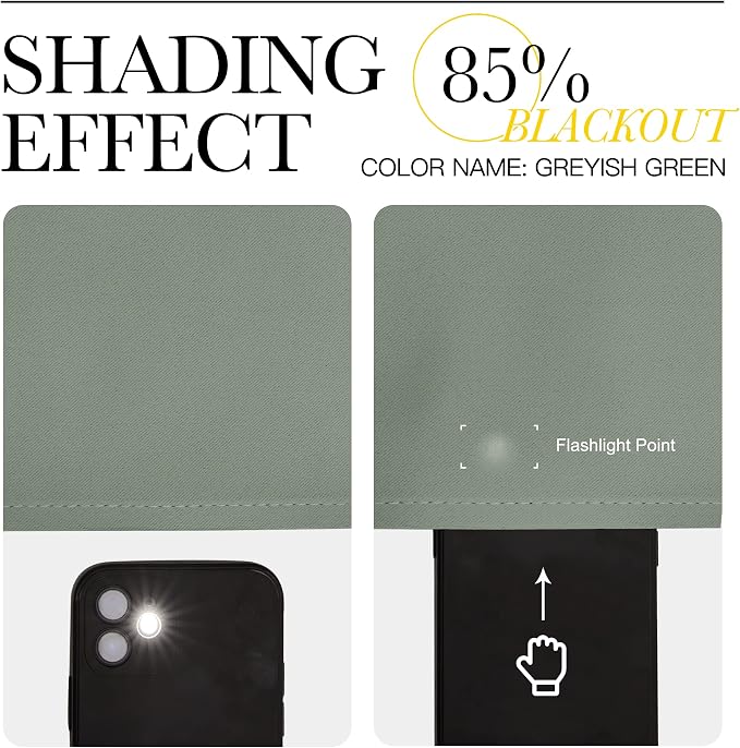 NICETOWN Sage Green Room Darkening Curtains - Image 5