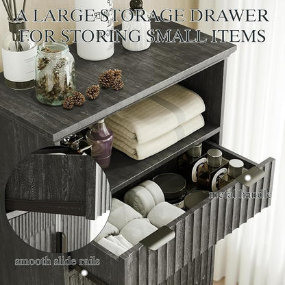 Fatmok Buffet Cabinet with Storage Set od 3, Wood Buffet Sideboard Console Table - Image 5