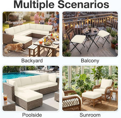 Waterproof Outdoor Cushion Covers, Stretch Patio Slipcovers | UV Resistant - Image 5