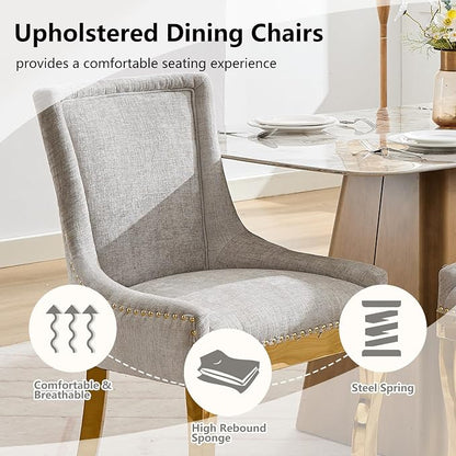 Upholstered Dining Chairs Set of 4, Modern Fabric Side Chairs - Image 4