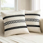 MIULEE Set of 2 Black Boho Decorative Pillow Covers 18x18 Inch | Farmhouse by MIULEE