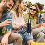 Vacuum Insulated Water Bottle Thermo Water Flask with Cup 680ml/23oz Stainless Steel Thermal Water Bottles Thermo for Hot and Cold Drinks Coffee Water(Blue,Set)