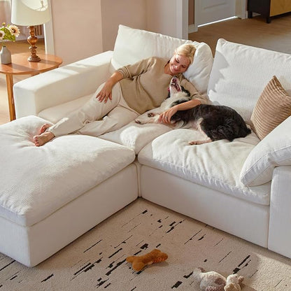 Cloud Couch Sectional 113.2'' Oversized Modular Deep Seat Sofa L Shaped Comfy - Image 7