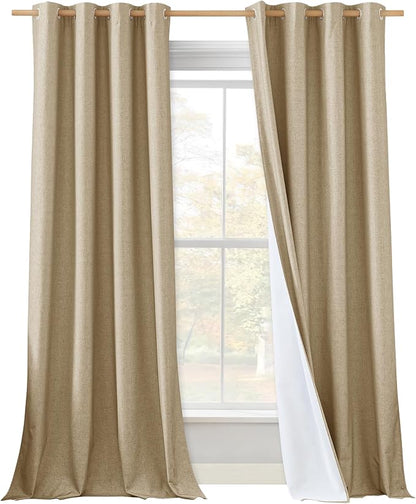 NICETOWN 100% Absolutely Blackout Linen Curtains by NICETOWN
