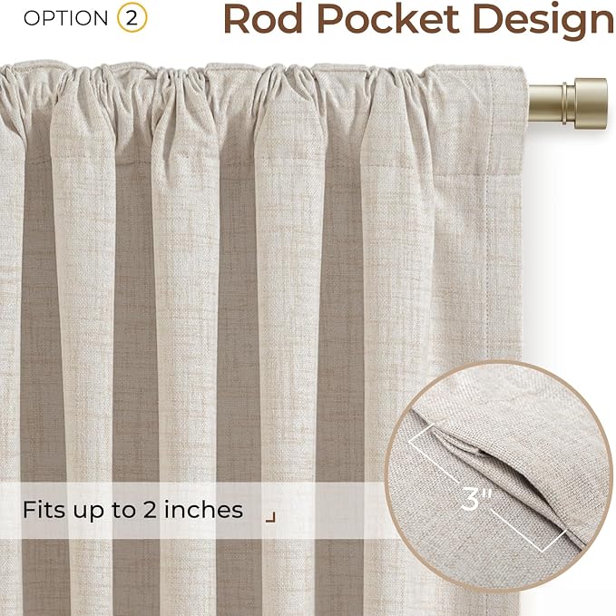 INOVADAY 100% Blackout Curtains 108 Inches Length 2 Panels Set, Back Tab/Rod - Image 4