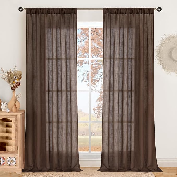 BGment 96 Inches Long Linen Curtains by BGment
