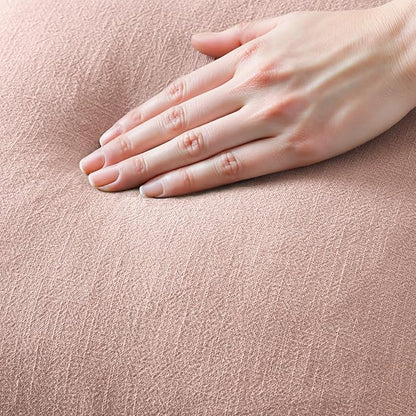 MIULEE Boho Linen Fringe Decorative Throw Pillow Covers Pink 20x20 | Set of 2 - Image 2