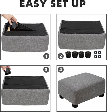 CAROLMADE Small Foot Stool Ottoman Footstool - Image 7