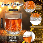 Meanplan 2.7oz Mini Shot Glasses Set Tasting Glasses Heavy Base Clear Shot Cup Cute Cordial Mini Wine Cups for Serving Whiskey, Wine, Juice(24 Pcs)
