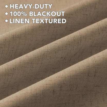 H.VERSAILTEX Linen Blend Curtains 100% Blackout Curtains - Image 5