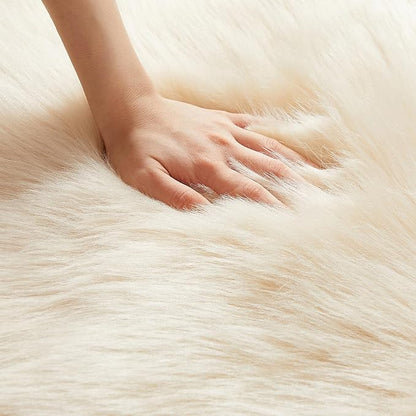 AMTOVO Faux Fur Rug, Fluffy Sheepskin Rug, Fuzzy Ultra Soft 2 x 4 ft Shag Rugs - Image 6