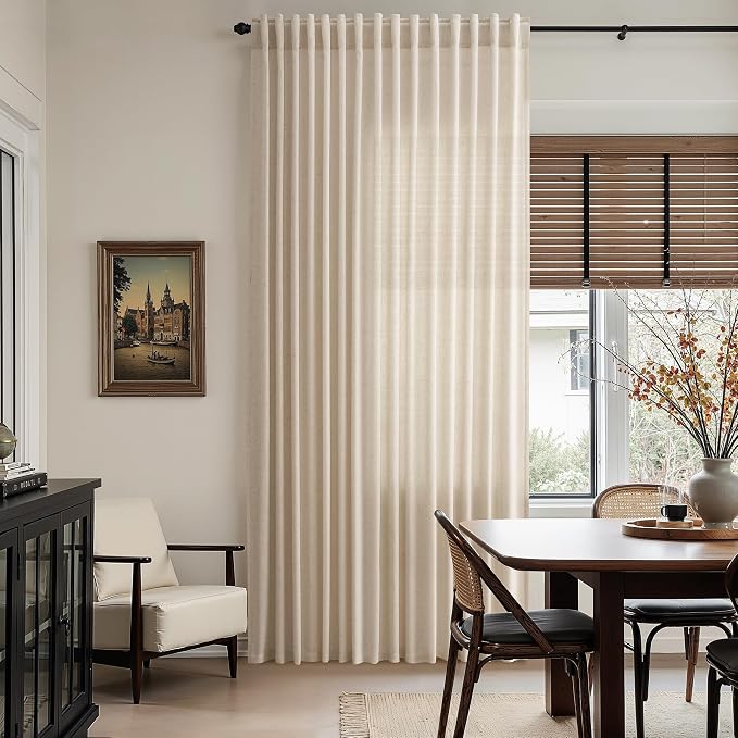 Grey Flax Linen Curtains 84 Inch Length 2 Panels Set - Image 6