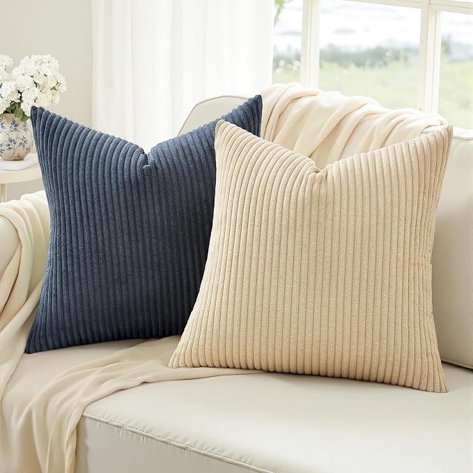 Topfinel Blue and Yellow 24x24 Boho Nordic Couch Throw Pillow Covers Decorative - Image 2