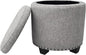 HomePop Home Decor | Upholstered Round Storage Ottoman by HomePop