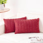 Pack of 2 Corduroy Decorative Throw Pillow Covers 12x24 Inch, Cranberry Red | by Unknown
