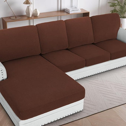 H.VERSAILTEX Sectional Couch Covers 1 Piece Chaise Slipcover L Shape Separate by HVERSAILTEX