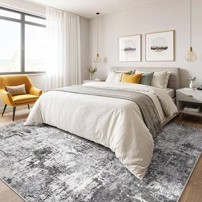 LOONGRUG 6x9 Area Rugs Washable Neutral Modern Abstract Living Room Rug | Soft - Image 4