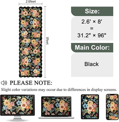 DUKINO 2.6x8 Runner Rug, Floral Washable Kitchen Rugs Non Slip, Stain Resistant - Image 2