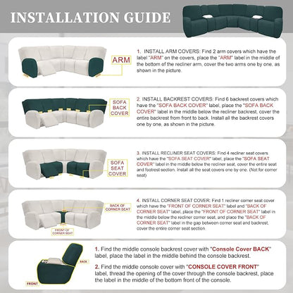 100% Waterproof Sectional Recliner Couch Covers - Image 7