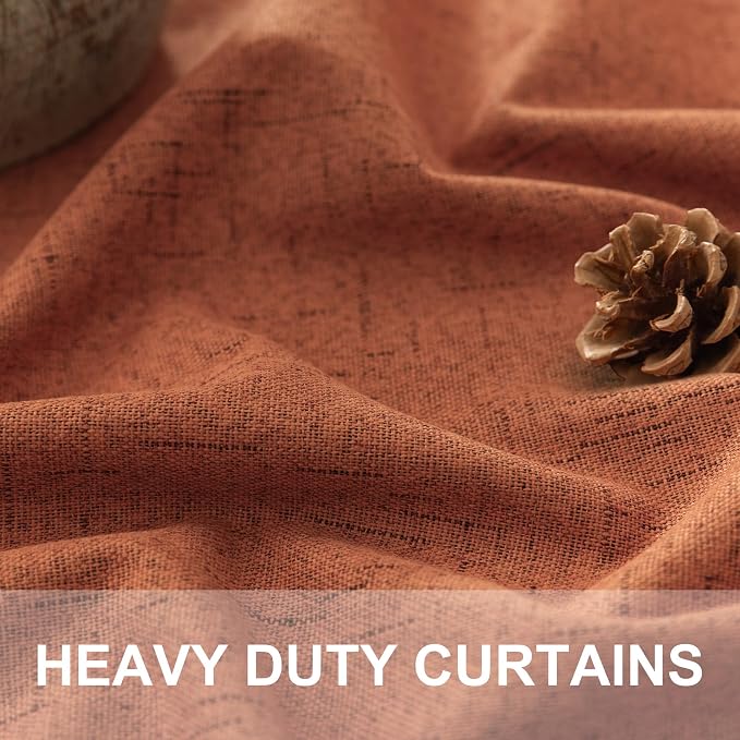 Terracotta Black Out Curtains 72 Inch Long Western Blackout Window Curtain & - Image 2
