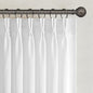 Topfinel 100 Inches Long Beige White Pinch Pleated Sheer Curtains by Topfinel