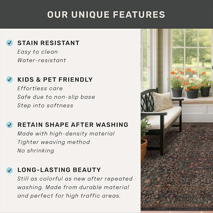 Dark Brown 2'6" x 8' Runner Rug - Image 6