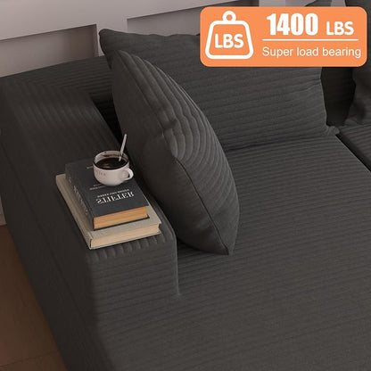 108"Modern Sectional Sofa, Modular Convertible L-Shape Sofas, Upholstered - Image 4