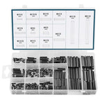 ZELCAN 400pc Roll Pin Set, M1.5 M2 M2.5 M3 M4 M5 M6 Slotted Metric Spring Pins in Various Lengths, Steel Split Expansion Pin Hardware Assortment Kit