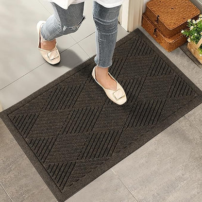 Sturdy Front Door Mat, Absorbent Muddy Dirt Resist Welcome Door Mats Outdoor by HIYARD