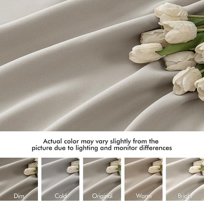MIULEE Natural Back Tab Blackout Curtains 52x96 Inch Long 2 Panels Set | Rod - Image 8