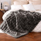 Ultra Soft Cozy Faux Fur Throw Blanket, Fuzzy Plush Thick Bubble Blanket by blunique