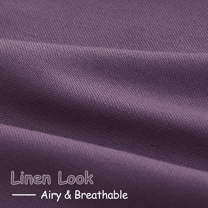 Plum Linen Curtains 96 Inches Long 2 Panels Set - Image 5