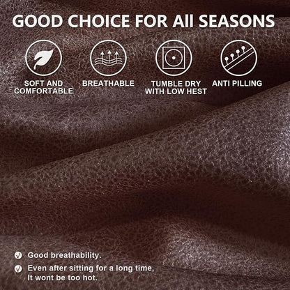 ANARACHON Leather Look Recliner Chair Covers, 4 Pieces Recliner Covers Non Slip - Image 4