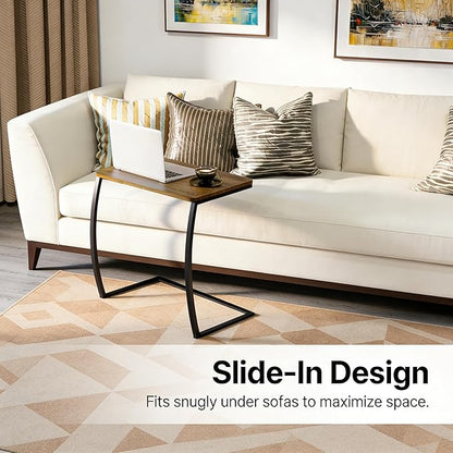 SRIWATANA Side Table, End Table, Vintage C-Shaped Couch Table - Image 4